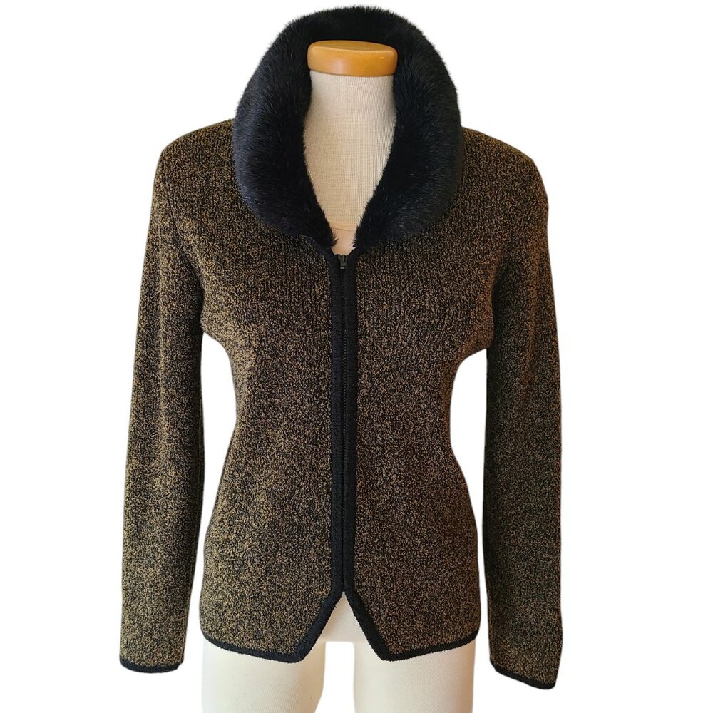 Tribal Front Zip V Neck Cardigan/Sweater